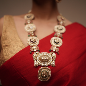 Polki Diamond Long Set Necklace 18KT (Polki - Fancy)